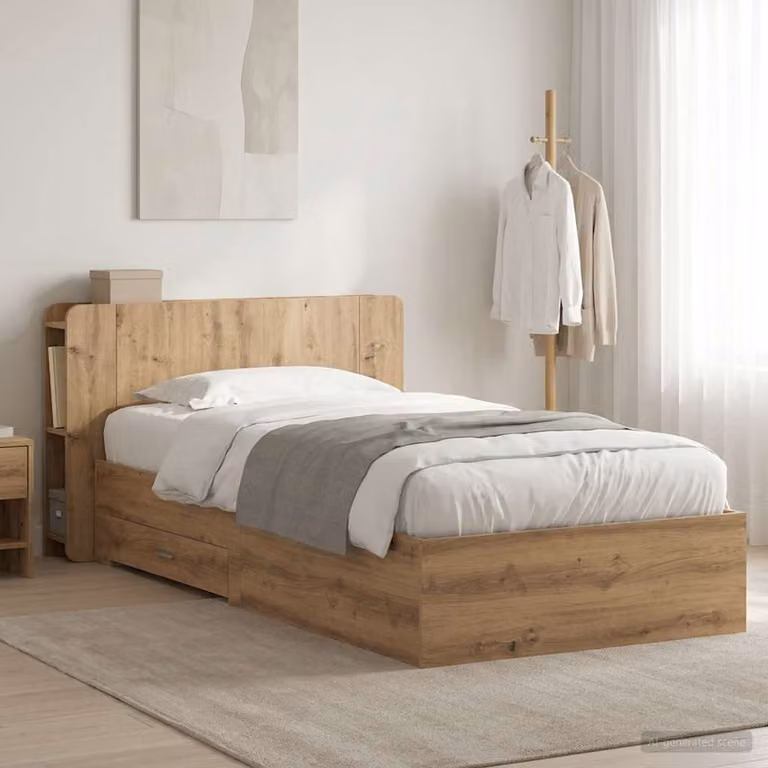 vidaXL Telaio del letto con cassetti Rovere Artigianale L 200 x P 80 cm