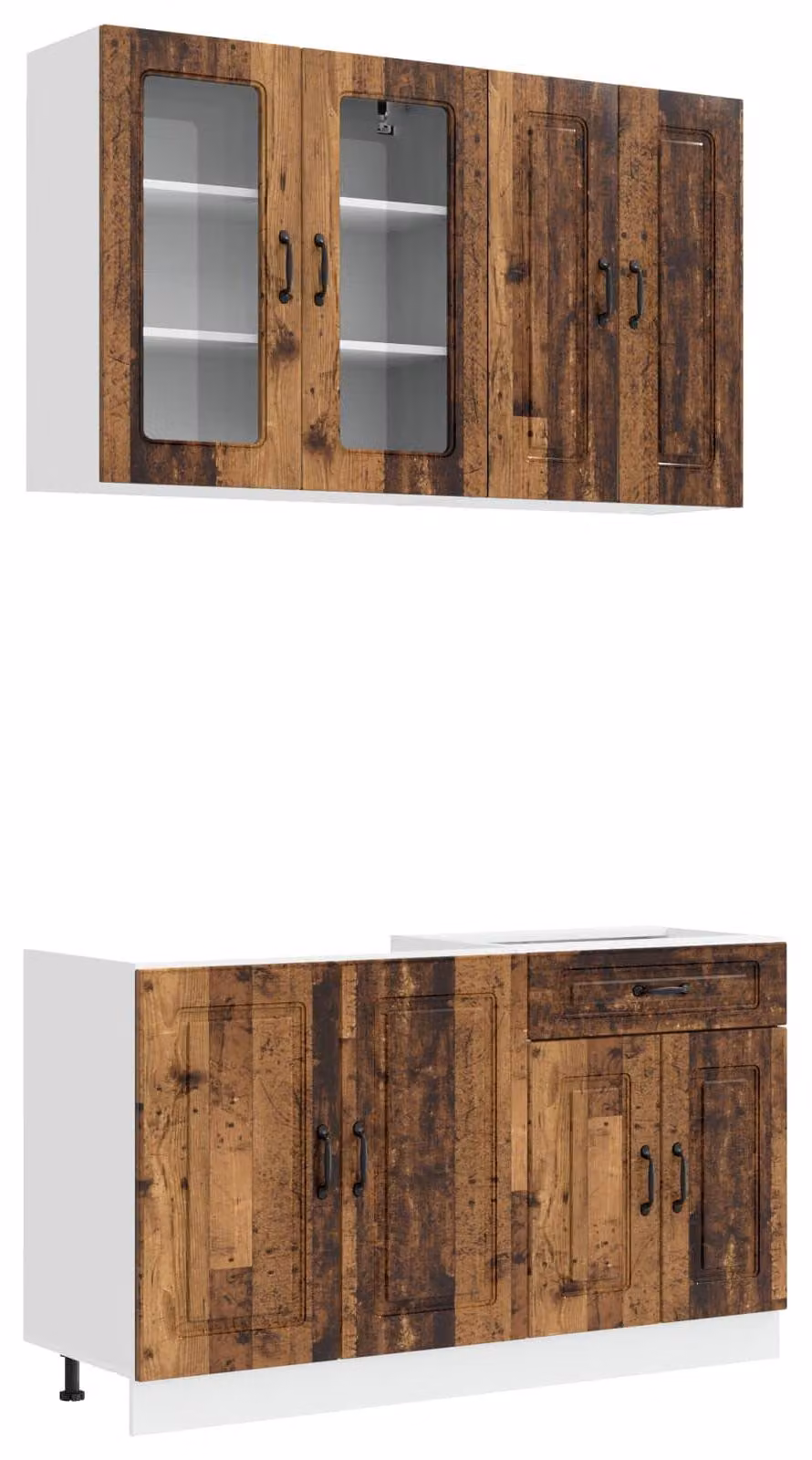 Set da cucina KALMAR, 4 pezzi, legno effetto invecchiato