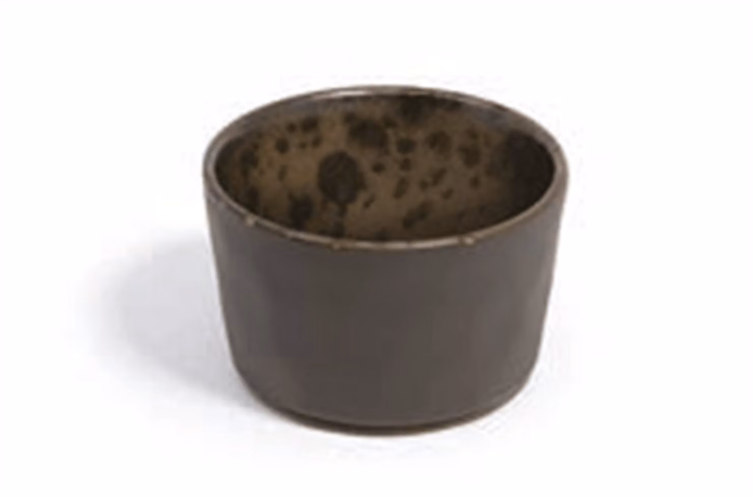 Coppetta aperitivo color marrone con puntini ruggine Le Coq Phobos, diam. 9,5cm, 6 pezzi