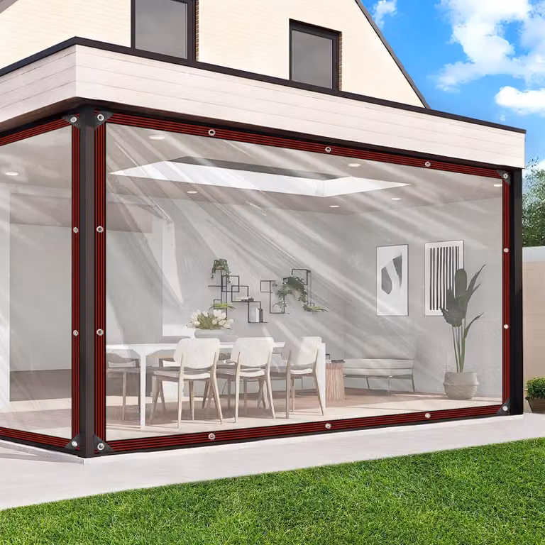 Omgoods - Telo impermeabile trasparente per vela, 2 x 6 metri, con passanti
