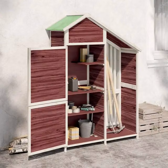 Mobile da giardino Gable Videx in legno bianco stile rustico L/P/H: 120 x 53,5 x 170 cm – 1