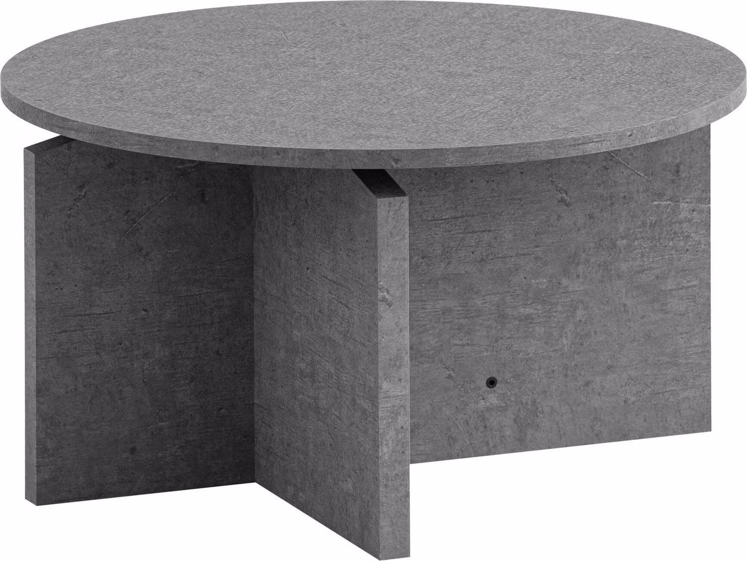 WOHNLING tavolino 60x60x33 cm grigio tavolino da divano in look cemento design moderno tavolino da salotto rotondo tavolino piccolo tavolino da salotto tavolino laterale