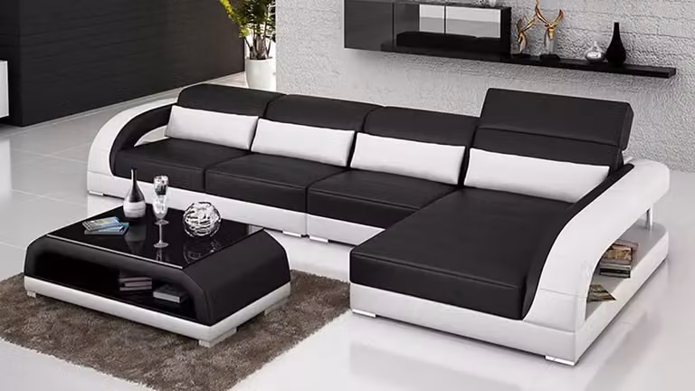 Lederpolster Design Ecksofa Eckcouch Couch Sofa L-Form Wohnzimmer Wohnlandschaft
