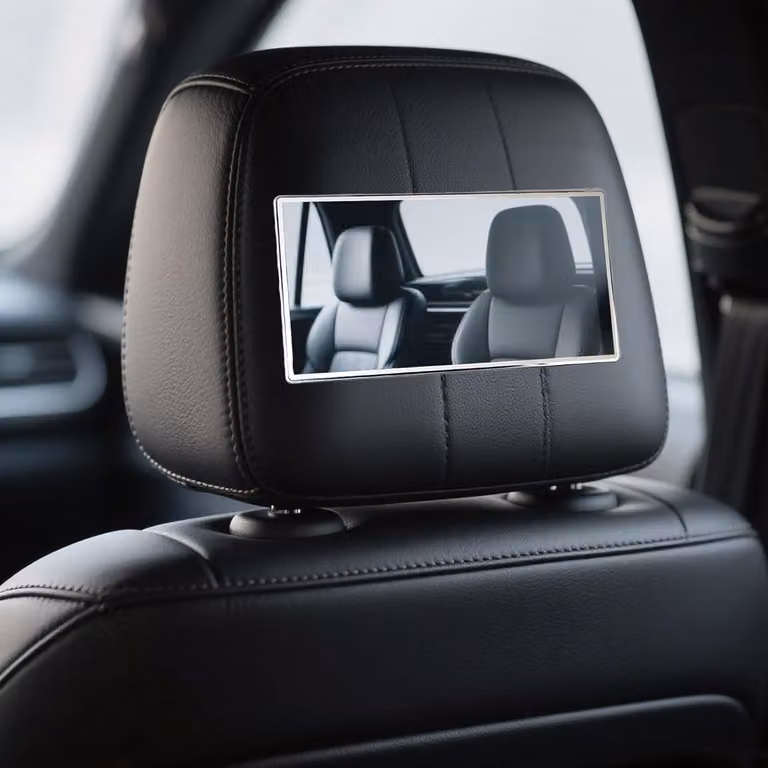 Specchio per trucco ad alta definizione, da montare sulla visiera parasole dell'auto, in acciaio inossidabile