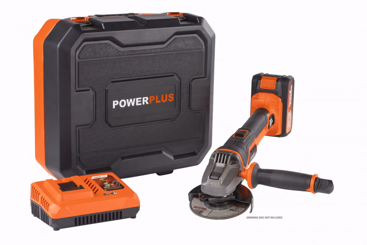 POWERPLUS POWDP35150 - Smerigliatrice angolare a batteria 20V 115mm SET