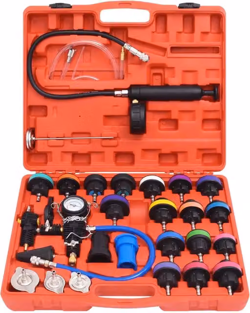 Kit Tester Pressione del Radiatore CFW8115899 in Acciaio Inox, 28 Pezzi, Multicolore
