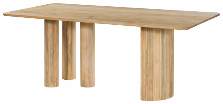 MASSIVMOEBEL24 | Tavolo da pranzo in legno di mango 180x90x77 laccato naturale FLORENZ #110