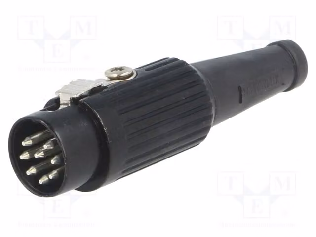 1 connettore maschio, sistema DIN: 270°, 8 pin diritti, per cavi 591-0800, connettore DIN