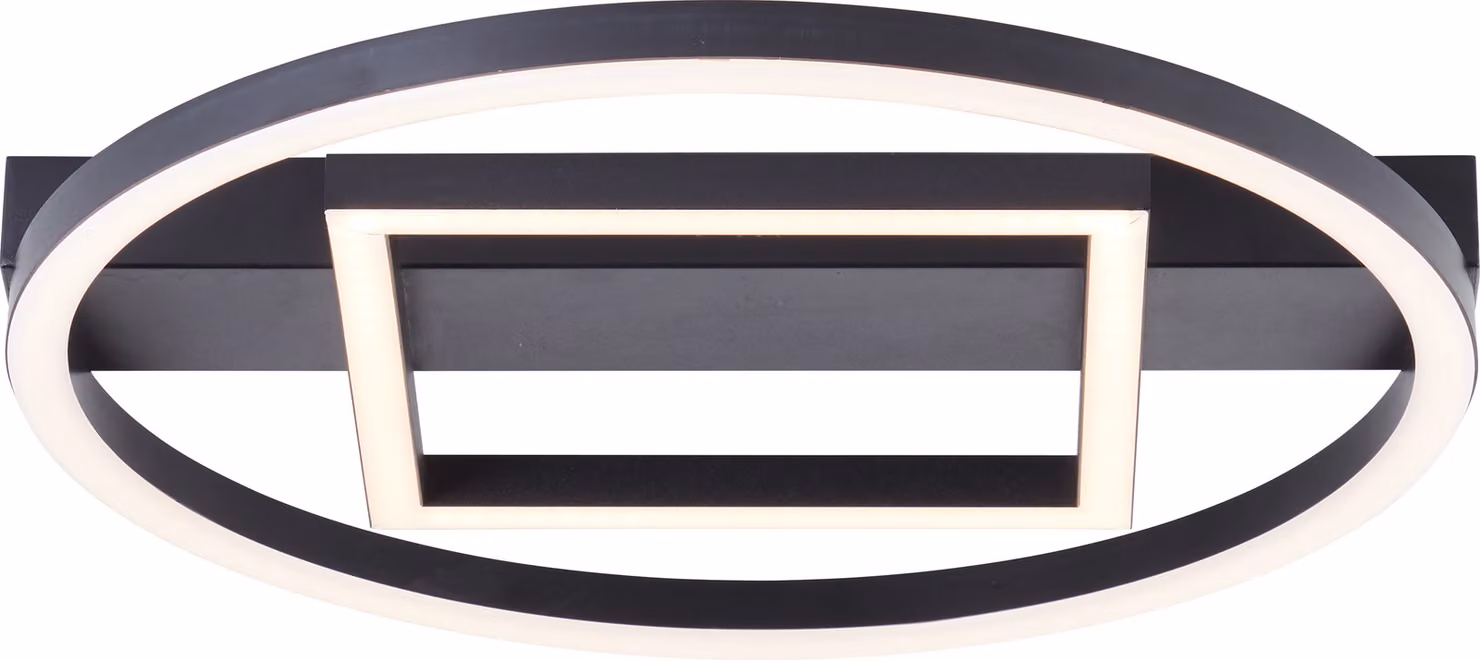 BRILLANTE plafoniera LED nera Maureen | nero | metallo/plastica |37x37cm |24W 2500 Lumen 3000 Kelvin
