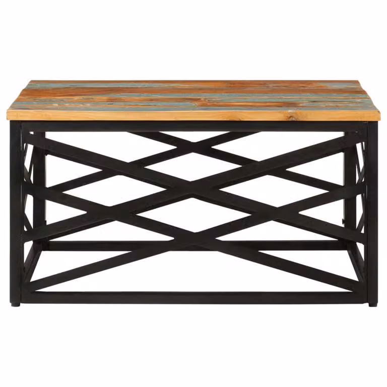 Tavolino 68x68x35 cm in legno massiccio antico