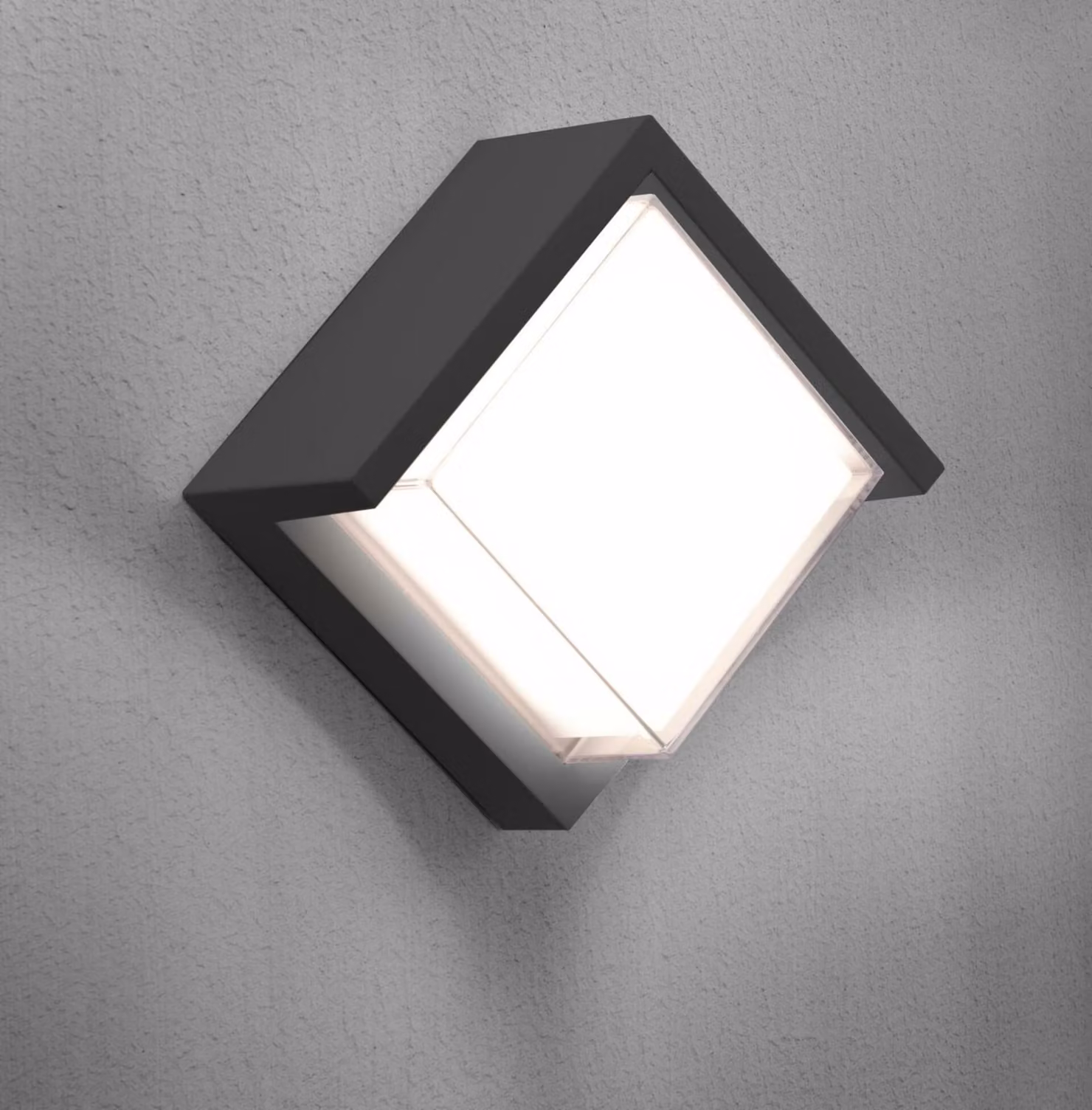CENTURY PURA Lampada da esterno a LED a forma di cubo, grigia, 10 W, 3000 K, IP65