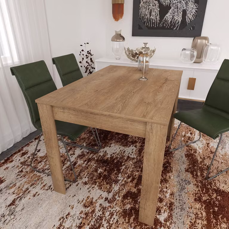 Skye Decor, Single 120 - Caucasian, Oak, tavolo da pranzo, rovere, 100% pannelli truciolari rivestiti in melamina, 120 x 80 x 78 cm