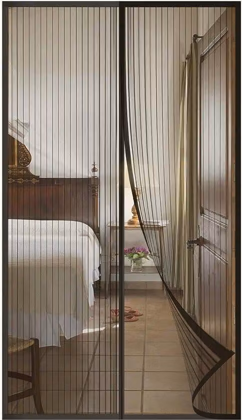 Zanzariera magnetica per porta-finestra, 240 x 240 cm, nera