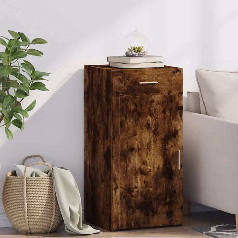 Credenza vidaXL in Legno Rovere Fumo, Design Classico e Parete, L 45 cm x P 42,5 cm x H 93 cm