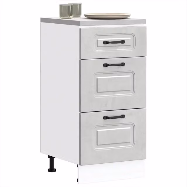 Base da Cucina-Mobile Base da Cucina Kalmar Grigio Cemento in Legno Multistrato 550852