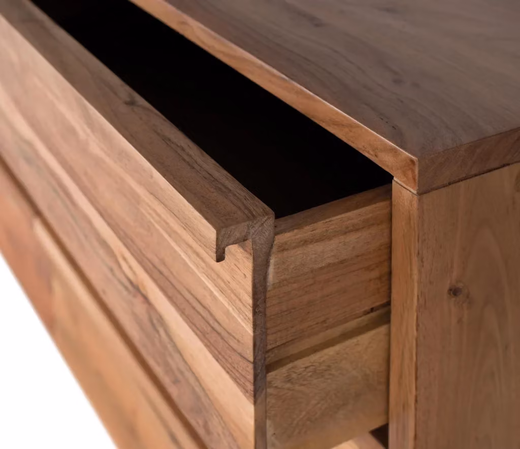 Credenza moderna in legno di acacia marrone per sala da pranzo – 2