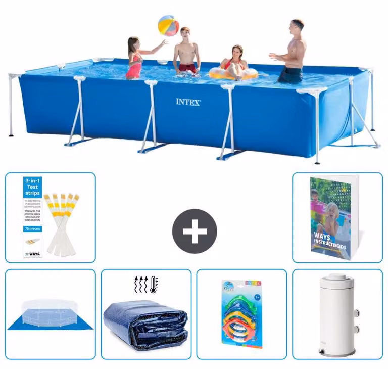 Piscina fuori terra rettangolare - 450x220x84 cm - composta da 5 elementi - modello S123