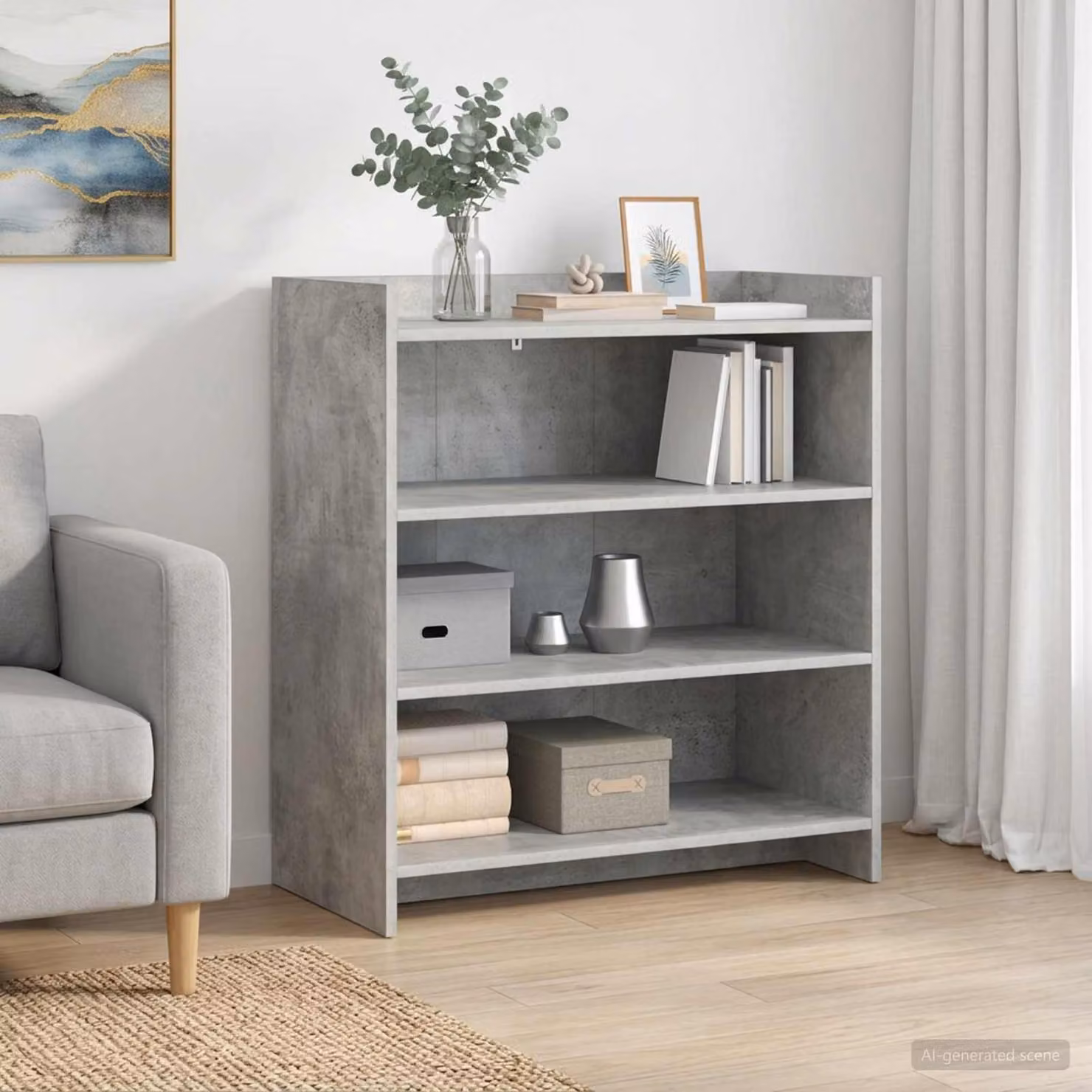 Credenza moderna vidaXL in legno ingegnerizzato grigio, L 75 x P 36 x H 80 cm