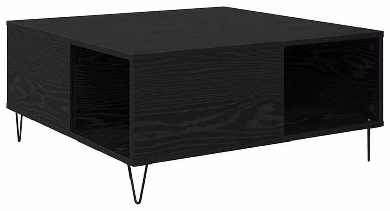 Tavolino da salotto moderno, finitura effetto legno di quercia nero