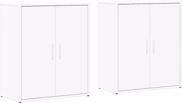 Credenze 2 pz | Madia | Buffet da pranzo | Armadio da pranzo Bianche 60x31x70 cm in Legno Multistrato