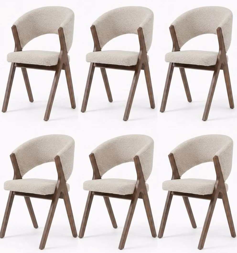 Sei eleganti sedie dal design moderno e con imbottitura confortevole