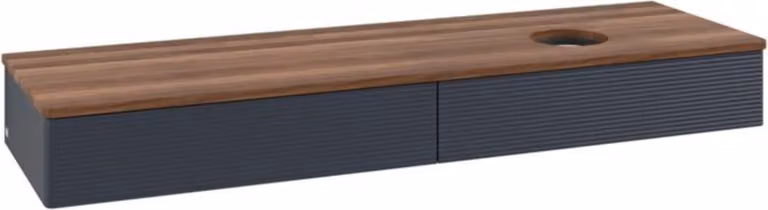 V&B Mobiletto con struttura frontale - illuminazione Antao 160x50cm, WBP-colore w. wal, md bl. m Lac