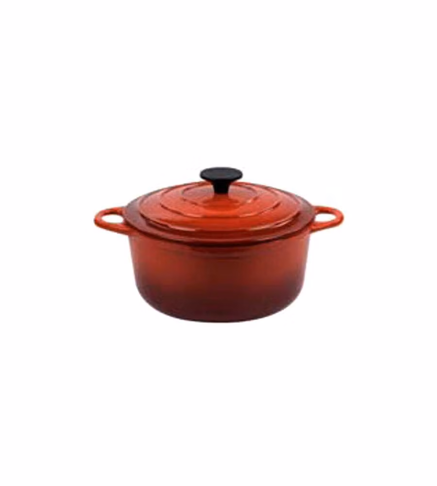 Casseruola con coperchio in ghisa smaltata Ilsa Normandie Rosso sfumato L: 24 cm, H: 11 cm – 2