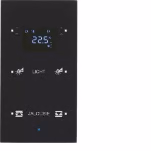 Berker 75642135 Sensore in vetro doppio con termostato, vetro, nero Berker TS Sensor