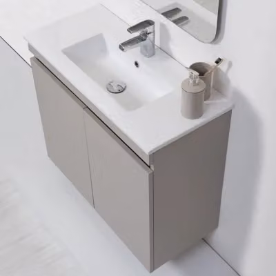 Mobile Bagno Sospeso INBAGNO Beige con Ante Soft Close e Finitura Opaca L: 80 cm – 2