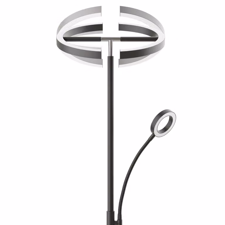 Lampada da terra Auralis LED 20W, luce da lettura, dimmerabile - nero