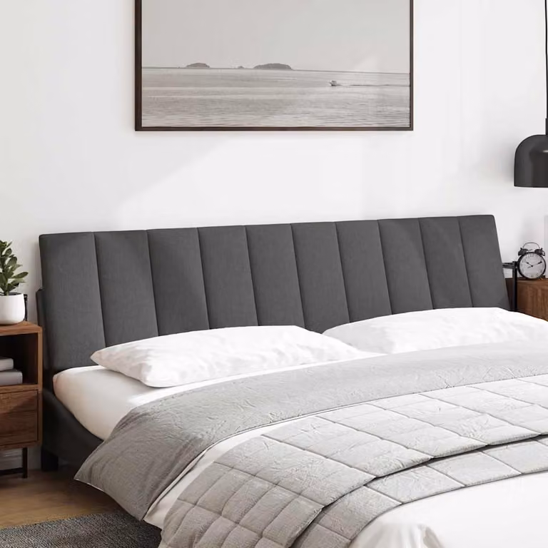 vidaXL Cuscino Testiera Hanko Grigio Scuro 200 cm in Tessuto