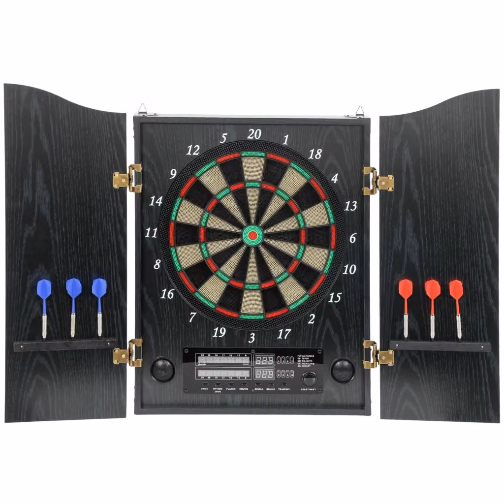 Bersaglio elettronico Minimal con dardi e punte, 2 schermi LED, colore nero – 2