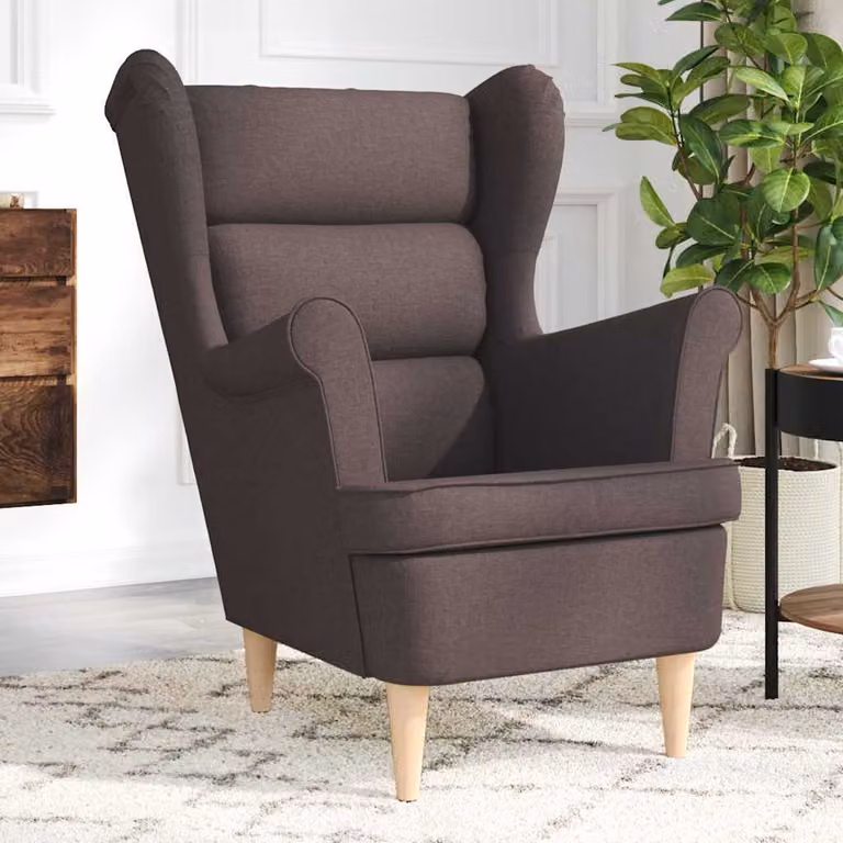 Maison Exclusive - Poltrona marrone scuro, 74x84x100 cm, rivestita in tessuto