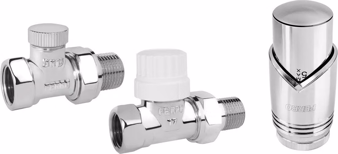 Set termostatico decorativo tipo ZTM30CR, a passaggio diretto, cromato, senza preselezione