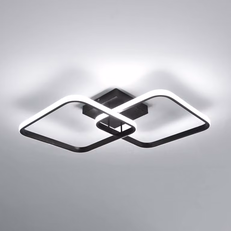 Lampada a soffitto LED Toolight, 42W, 4725 lumen, 6500K, colore nero, diametro 59 cm, ideale per la cucina