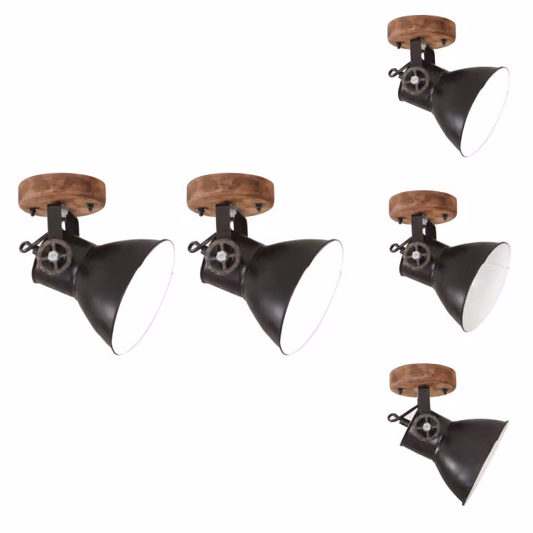 vidaXL Lampade da parete/soffitto stile industriale 2 pezzi nero 20x25 cm E27 - Lampade