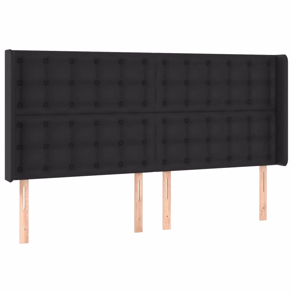 Testiera con Orecchie Design Mania in Similpelle Nera L: 163 cm, P: 16 cm, H: 118-128 cm – 2
