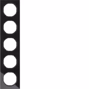 R.3 Cornice a cinque moduli, vetro nero Berker 10152216