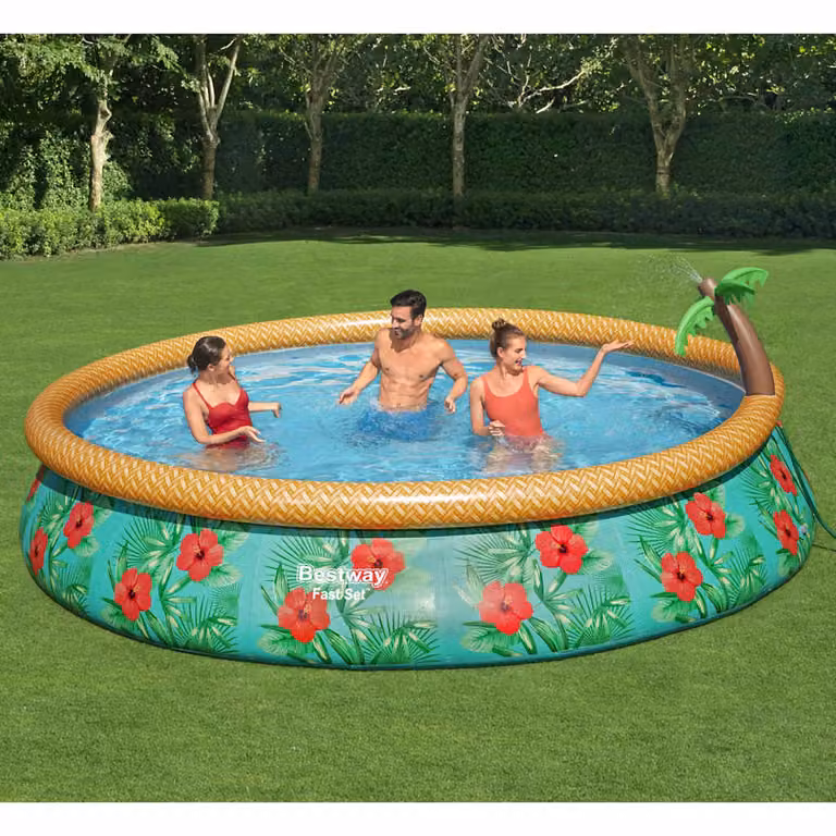 Bestway Set Piscina Gonfiabile Palme Paradisiache Fast Set 457x84 cm