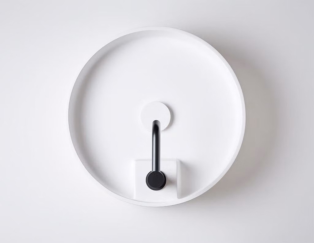 SANYCCES TURE Lavabo da appoggio rotondo Ø 42 cm, bianco opaco