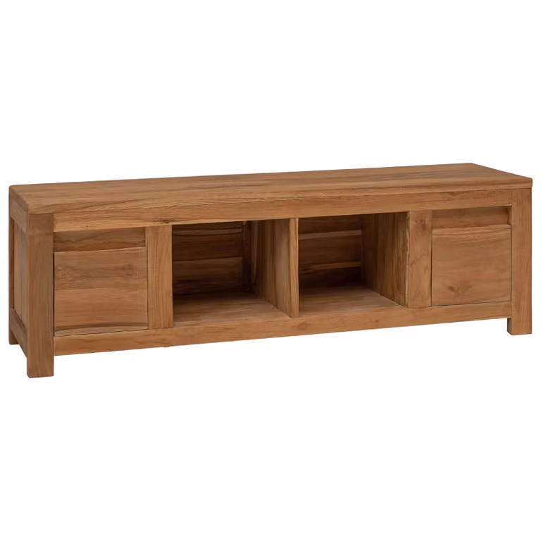 Mobile TV vidaXL in legno di teak solido naturale, L/P/H: 110 x 30 x 35 cm