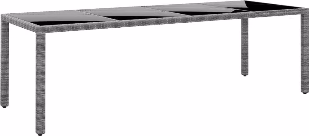 Maison Exclusive - Tavolo da giardino 250x100x75 cm in vetro temperato e rattan sintetico grigio
