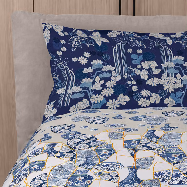KINTSUGI Parure copripiumino - Taglia: 2 piazze,Colore: KINTSUGI - BLU