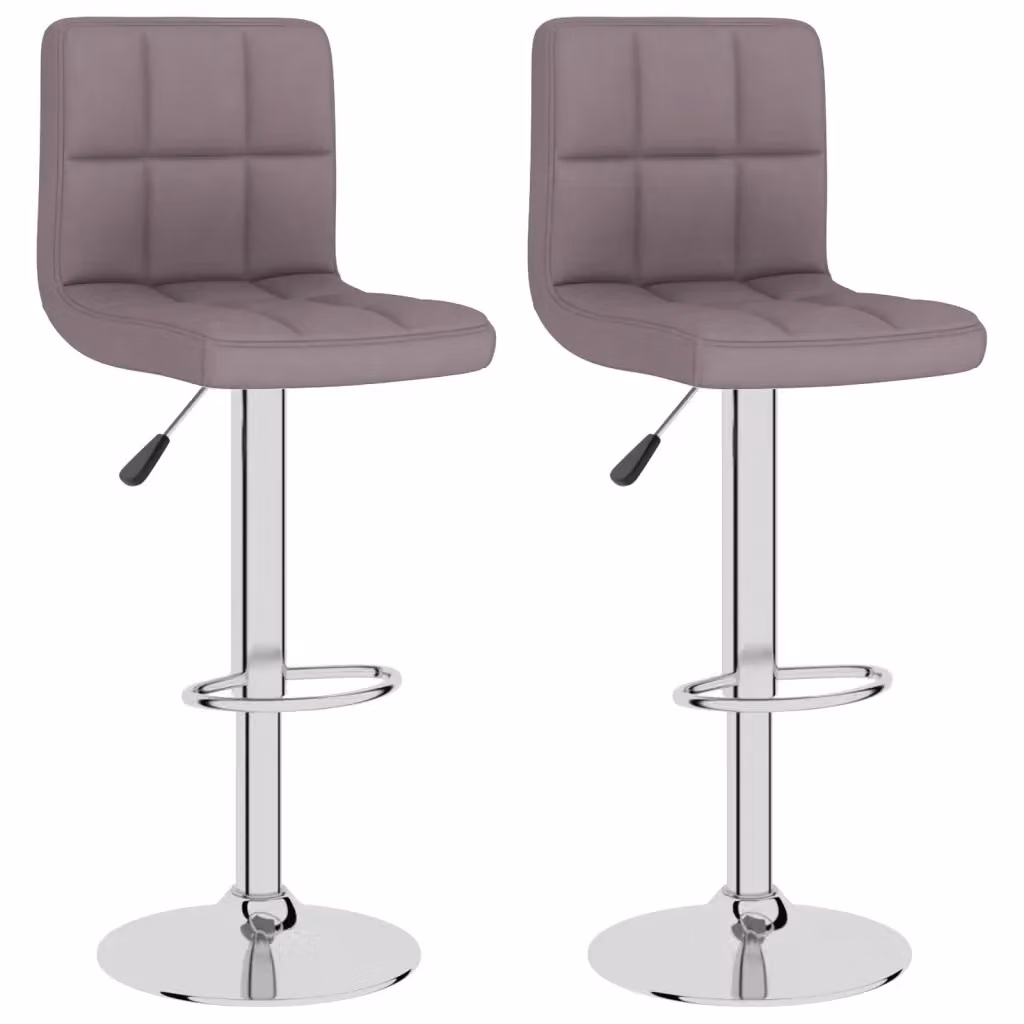 Set di 2 sgabelli da bar vidaXL in tessuto grigio con seduta girevole a 360 gradi – 2