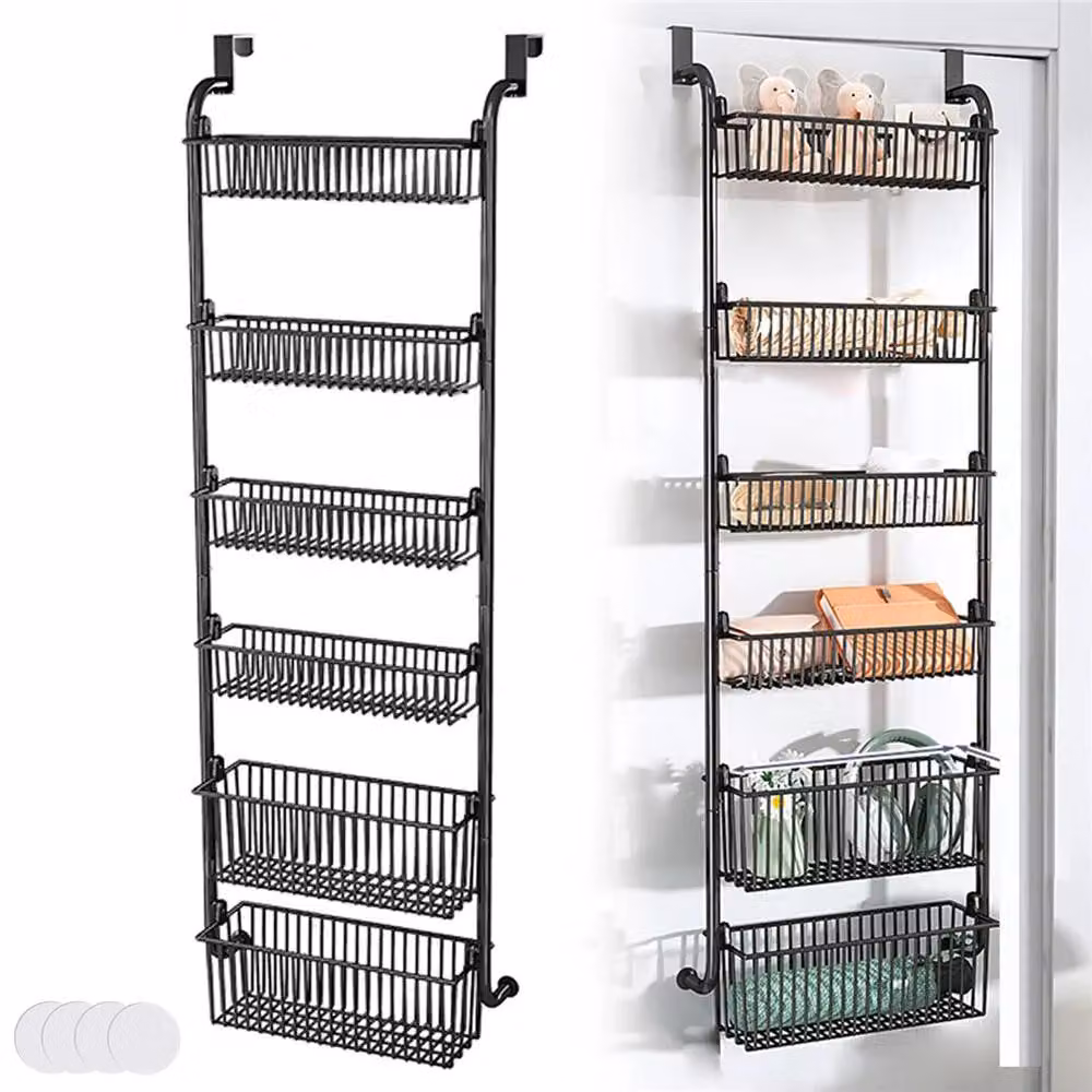 Organizzatore da appendere per porta – Scaffale portaoggetti – Tessuto Oxford – Struttura in acciaio – Almeno 5 ripiani – Montaggio con ganci – Senza necessità di foratura – Salvaspazio