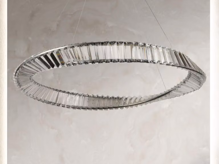 Lampadario a cristalli a LED con telecomando, 50W