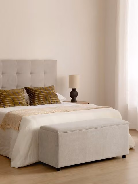 Panca rivestita con contenitore Sense beige Kenay Home