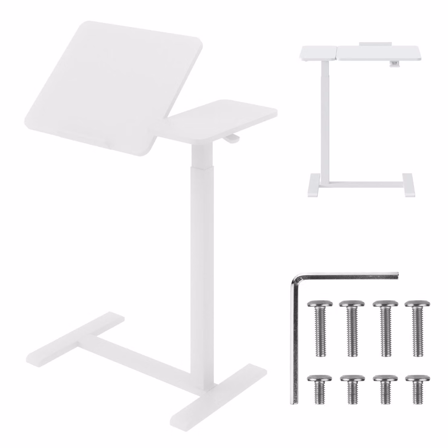 Supporto mobile per scrivania/laptop Maclean bianco regolabile in altezza 76-109 cm max. 30 kg MC-120 W