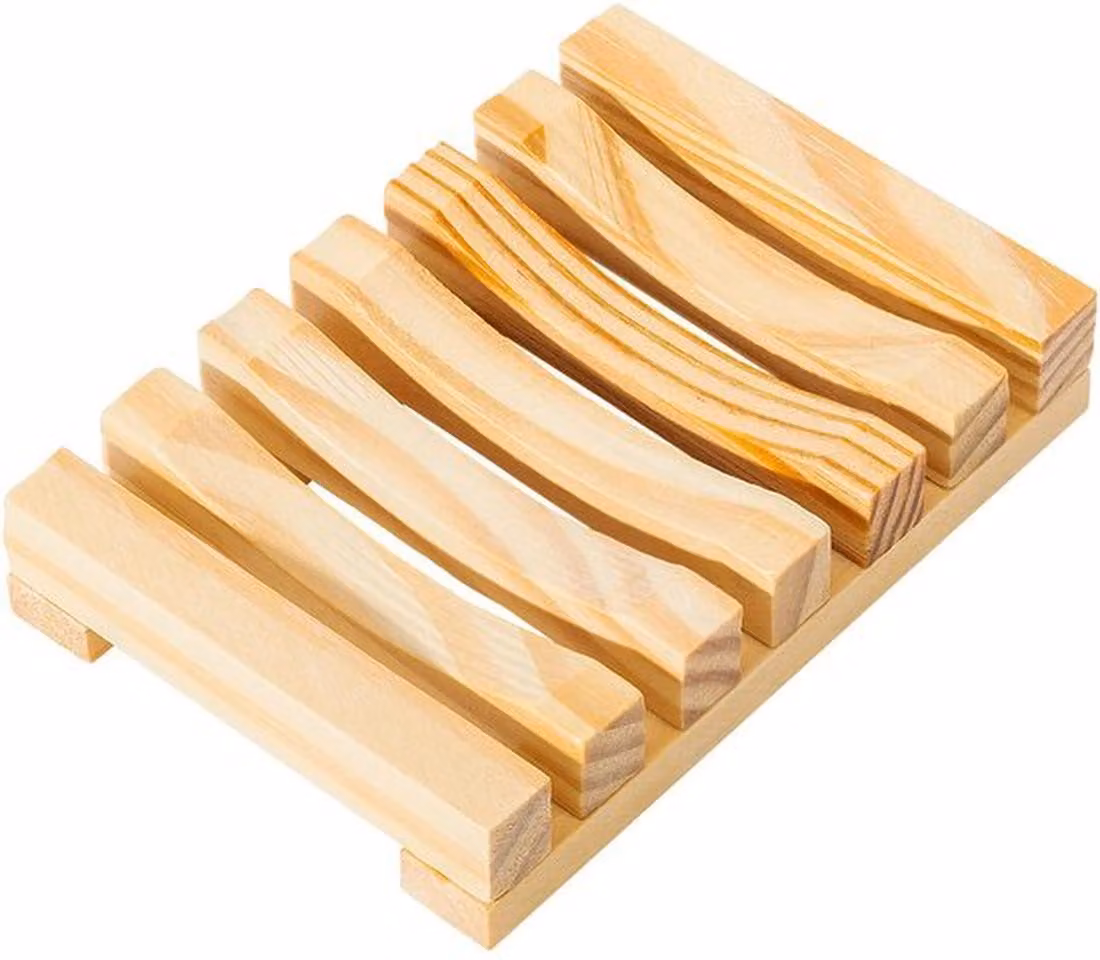 Azomor Portasapone in legno per il bagno