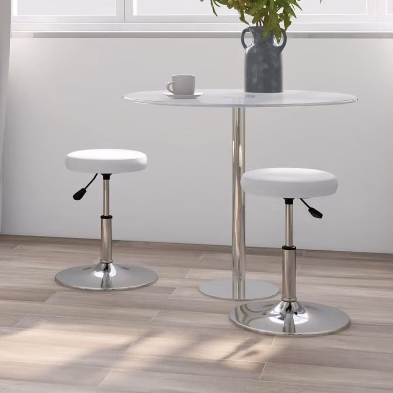 Set di 2 sedie da pranzo regolabili, rivestite in ecopelle